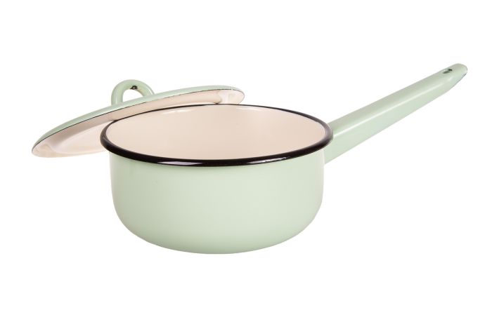 enamel saucepan green