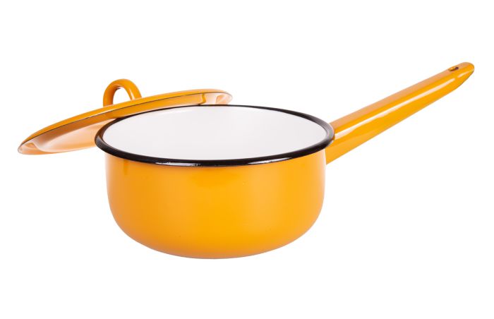 enamel saucepan yellow