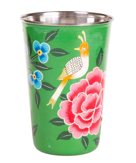 RVS handpainted tumbler green