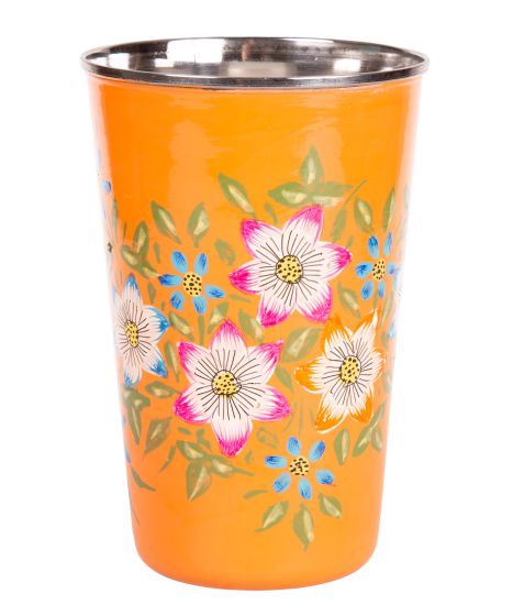 RVS handpainted tumbler orange