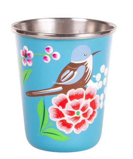 RVS handpainted small tumbler blue