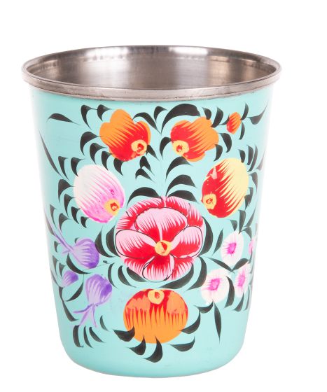 RVS handpainted small tumbler lightblue