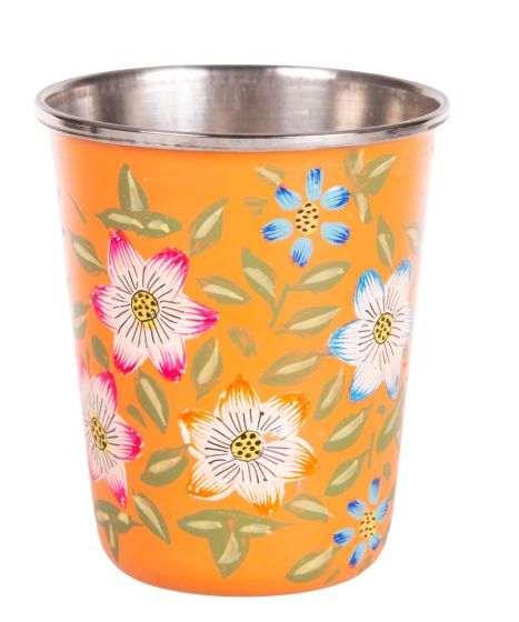 RVS handpainted small tumbler orange