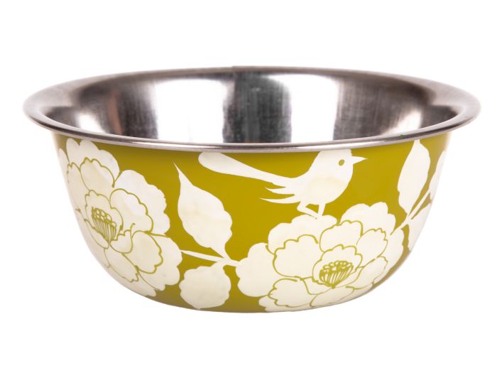 RVS handpainted bowl 12cm olivegreen