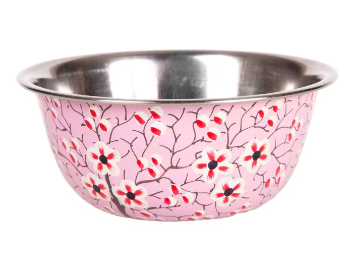 RVS handpainted bowl 12cm pink