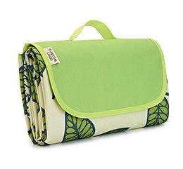 Foldable beachmat large leaves green