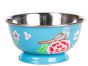 RVS handpainted bowl on foot blue