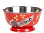 RVS handpainted bowl on foot red