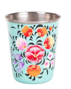 RVS handpainted small tumbler lightblue