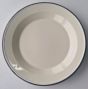 Enamel dining plate ecru black rim