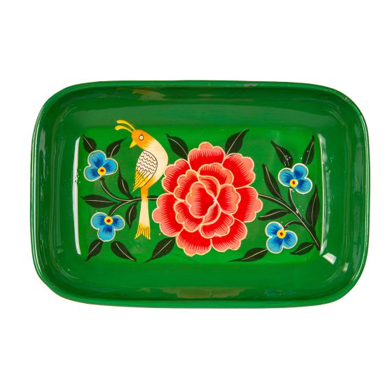 RVS handpainted dish green