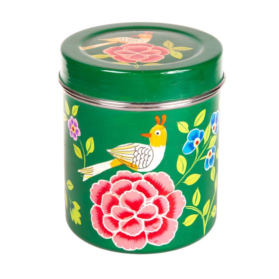 RVS handpainted tin darkgreen