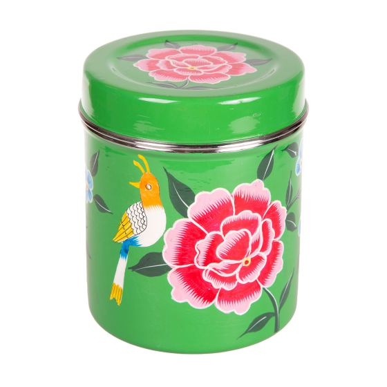 RVS handpainted tin darkgreen