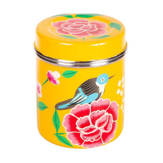 RVS handpainted tin 13CM yellow