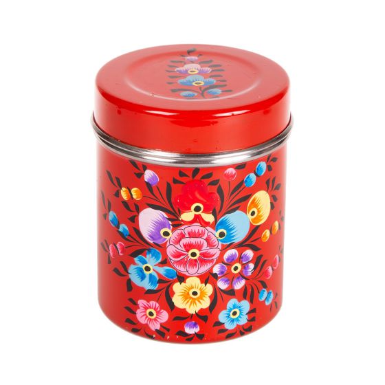RVS handpainted tin 9CM red