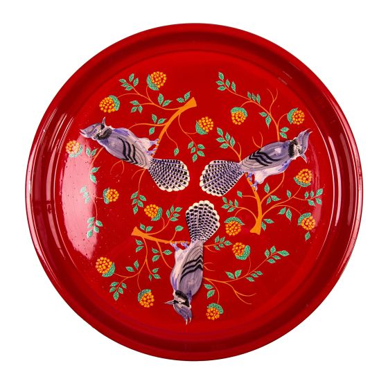 RVS Tray handpainted red