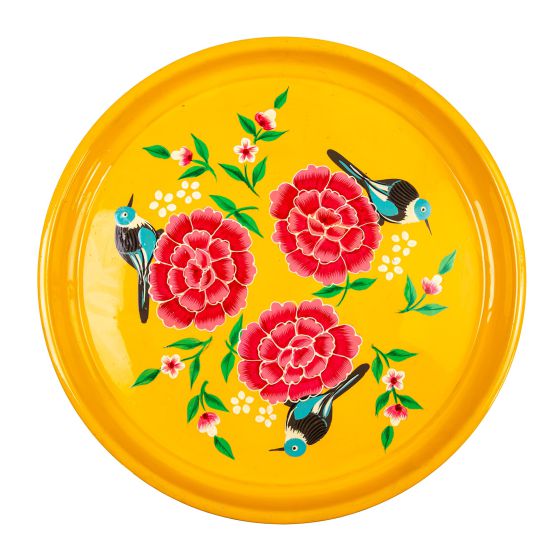 RVS Tray handpainted yellow